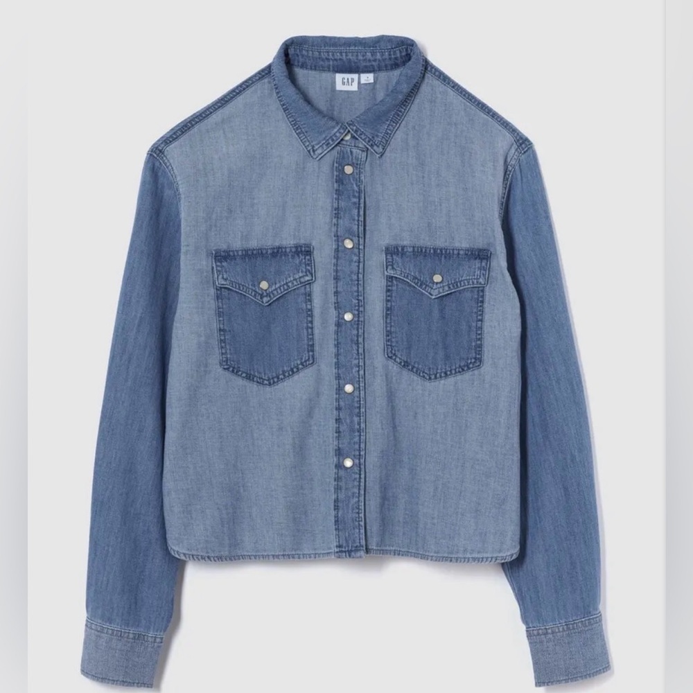 Gap Panel Denim Patchwork Western Rodeo Cropped P… - image 4